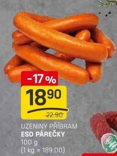 Párky Eso Příbramská uzenina