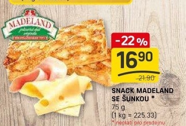 Snack Madeland se šunkou La Lorraine