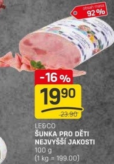 Šunka dětská nejvyšší jakosti LE&amp