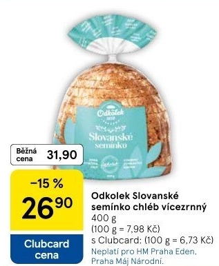 Chléb vícezrnný Slovanské semínko Odkolek