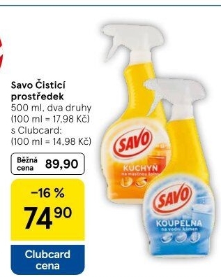 Čističe ve spreji Savo