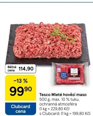 Hovězí mleté maso Tesco
