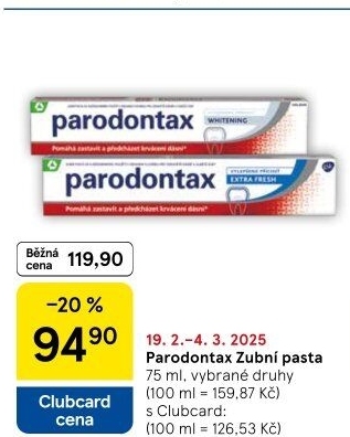 Pasty na zuby Parodontax