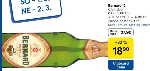 Pivo ležák 12° Bernard