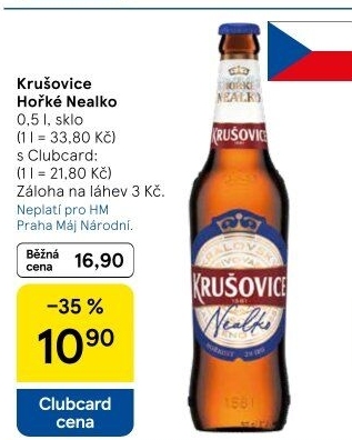 Pivo nealkoholické Královsky hořké Krušovice