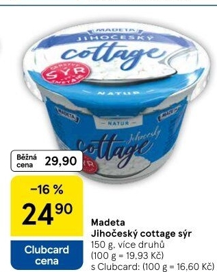 Sýr Cottage Jihočeský Madeta