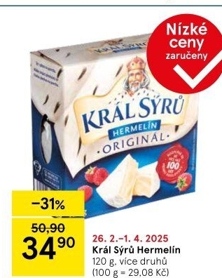 Sýr Hermelín Král sýrů