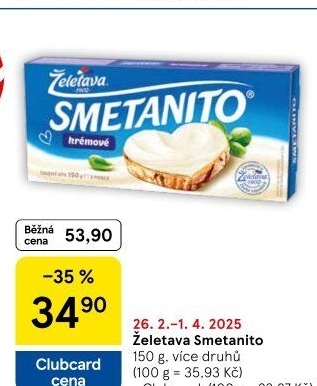 Sýr tavený Smetanito Želetava
