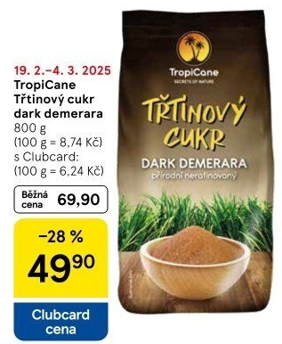 Třtinový cukr Dark Demerara TropiCane