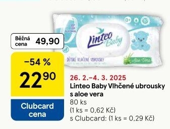 Vlhčené ubrousky dětské Linteo Baby