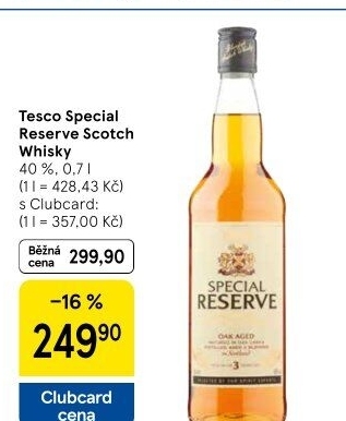Whisky skotská Special Reserve Tesco