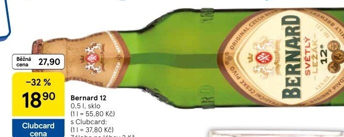 Pivo světlý ležák 12° Bernard