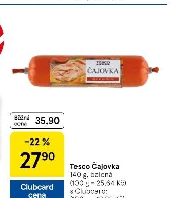 Salám Čajovka Tesco