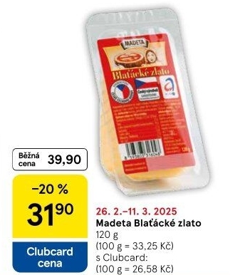 Sýr Blaťácké zlato Madeta