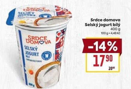 Bílý jogurt Selský Srdce Domova