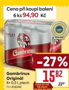 Pivo světlé výčepní Originál 10° Gambrinus