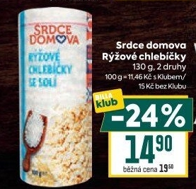 Rýžové chlebíčky Srdce Domova
