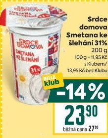 Smetana ke šlehání 31% Srdce domova