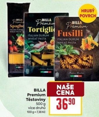 Těstoviny Premium Billa