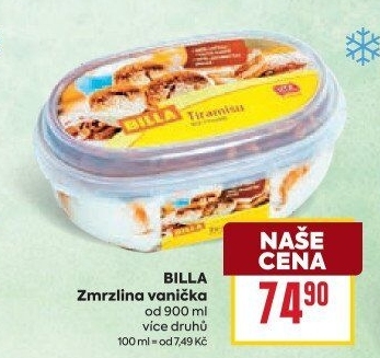 Zmrzlina ve vaničce Billa