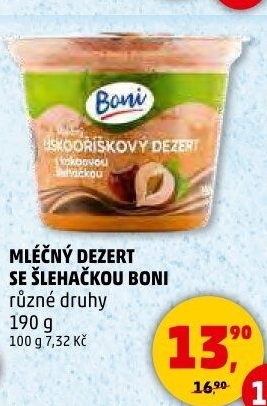 Dezert mléčný se šlehačkou Boni