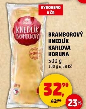 Knedlík bramborový Karlova Koruna