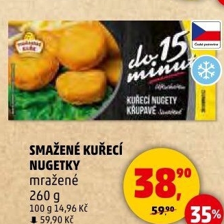 Nugetky kuřecí smažené mražené Vodňanské kuře