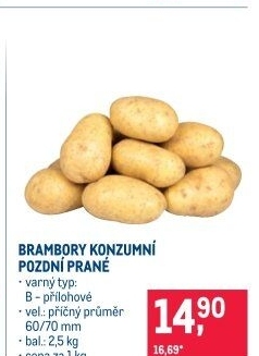 Brambory konzumní pozdní