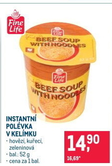Instantní polévka Fine Life - v kelímku