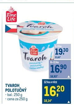 Tvaroh polotučný Fine Life