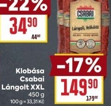 Klobása Lángolt Csabai