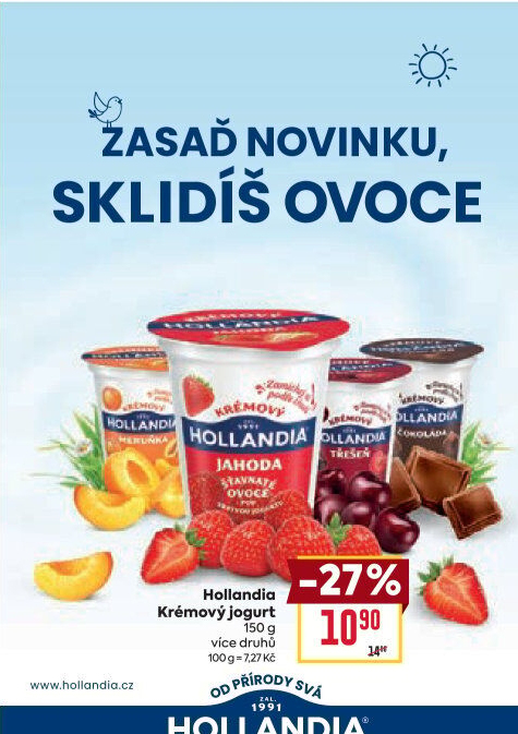 Ochucený jogurt krémový Hollandia