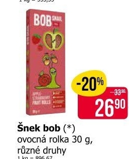 Ovocné pásky Šnek BOB LLC Eco Snack