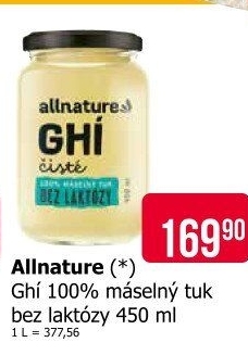 Přepuštěné máslo Ghí Allnature