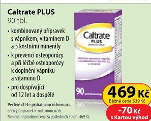 Doplněk stravy na výživu kostí Plus Caltrate