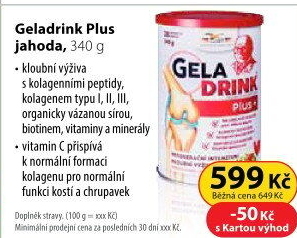 Geladrink Plus jahoda nápoj 340 g