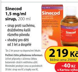 Sirup proti kašli Sinecod