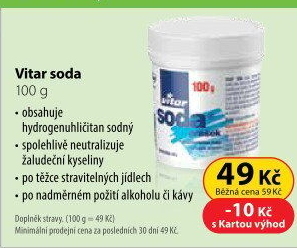 Soda prášková proti pálení žáhy Vitar