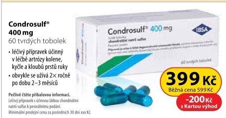 Tablety k léčbě artrózy Condrosulf 400 IBSA