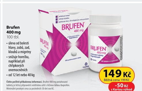 Tablety proti bolesti Brufen 400 Mylan