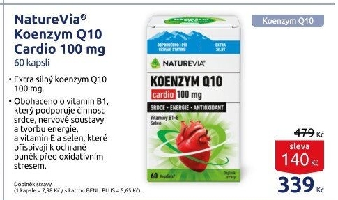 Doplněk stravy kapsle Koenzym Q10 Cardio NatureVia
