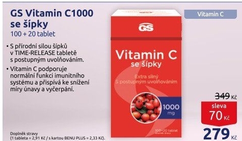 Doplněk stravy Vitamin C 1000 se šípky GS