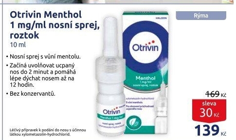 Nosní sprej 1 mg/ml Otrivin