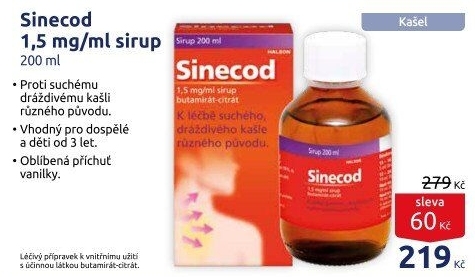 Sirup proti kašli Sinecod