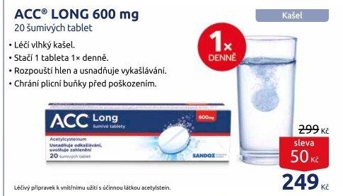 Šumivé tablety na vykašlávání Long ACC