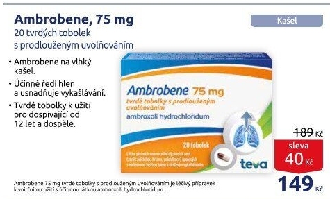 Tablety na vykašlávání Ambrobene Teva