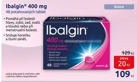 Tablety proti bolesti 400 Ibalgin
