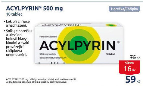 Tablety proti chřipce a bolesti Acylpyrin