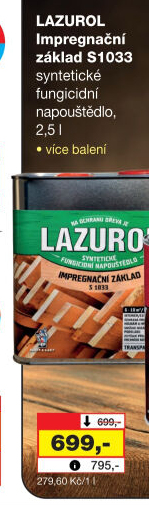 Impregnační základ na dřevo Lazurol