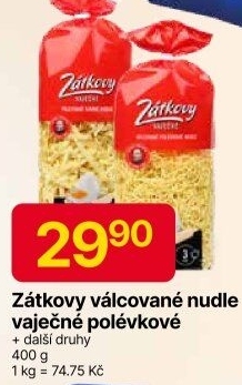 Polévkové nudle Zátkovy